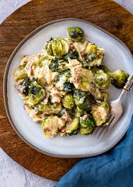 Keto brussel sprouts with bacon is a very flavorful dish which is ready in about 30 minutes. Creamy Garlic Parmesan Brussels Sprouts Low Carb Keto Gimme Delicious
