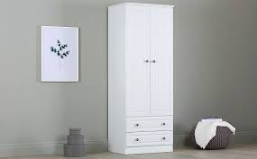This children wardrobe with drawer enchants with its beautiful finishing. Pembroke White Tall 2 Door 2 Drawer Wardrobe Furniture And Choice