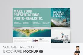 Square Tri Fold Brochure Mockup 04 In Stationery Mockups On Yellow Images Creative Store
