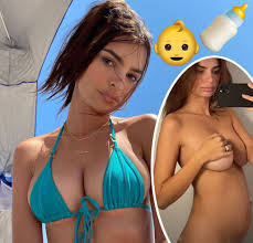The model shared a clip of her posing for the cover to her instagram page, along with the caption, grateful & growing. in the video, ratajkowski stares down the camera before it zooms out, revealing her baby bump. Emily Ratajkowski Announces First Pregnancy With Nsfw Video For Vogue Perez Hilton