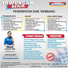 7 hasil pencarian tentang info lowongan kerja di kota rembang dan sekitarnya. Lowongan Kerja Indomaret Rembang Pt Indomarco Prismatama April 2020 Loker Swasta