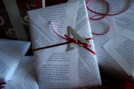 Use Pages From An Old Book As Wrapping Paper And Finish Off With A Chipboard Initial And Colored Ribbon 1 Book Will Wrap A Gift Wrapping Sticker Labels Gifts