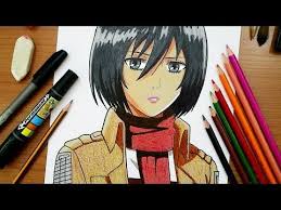 رسم ميكاسا من انمي هجوم العمالقة Drawing Mikasa Attack On Titan Youtube Art Anime Youtube