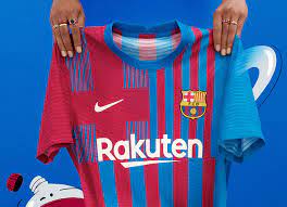 The new shirts appear as if the creators never agreed on a set design and continued the fight. Barcelona 2021 22 Nike Home Kit 21 22 Kits Football Shirt Blog