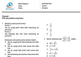 Kunci jawaban matematika kelas 12 halaman 88. Prediksi Soal Un Sma Matematika Ipa Paket B Dan Kunci Jawaban Cari Soal