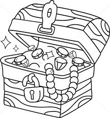 Legends say the criminals and thieves often buried their stolen treasure in remote places. Coloring Page Treasure Chest Vector Illustration C Lenm 6394094 Stockfresh