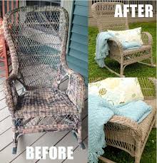 Yard Sale Wicker Rocker Makeover Wicker Chair Makeover Wicker Rocker Painting Wicker Furniture