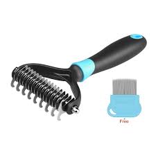 Pet Dematting Comb With 2 Sided Steel Rake Brush For Dogs And Cats 17 9 Blade Grooming Tool For Undercoat Remo Dog Grooming Supplies Grooming Tools Grooming
