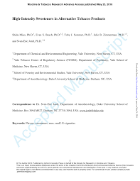 Although this is my first time every. Pdf High Intensity Sweeteners In Alternative Tobacco Products