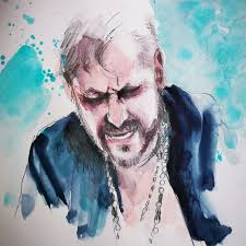 Ich oute mich jetzt mal als großen Hochmair- Fan, leider hatte ich noch nie  Gelegenheit, live beim Jedermann dabeizusein. Sketches *unplugged*, nur  Bleistift und Aquarellfarben @philipphochmair #jedermann  #schillersbürgschaft #philiphochmair #lazysunday