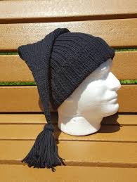 A quiet night modernist matching socks set, dyed to order yarn. Scrooge Hat Goth Hat Black Sleeping Cap Black Halloween Etsy