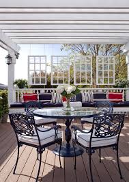 Red White And Blue Redwood Deck Decor For Fourth Of July Deck Decorating Outdoor Rooms Outdoor Living Space