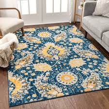 Check spelling or type a new query. Mila Oriental Medallion Vintage Blue Yellow Area Rug 5x7 5 3 X 7 3 Walmart Com Walmart Com