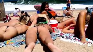 Beach Voyeur Spying On Hot Amateur Teens In Sexy Bikinis Video at Porn Lib