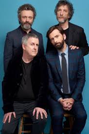 David Tennant Neil Gaiman Director Douglas Mackinnon And Actor Michael Sheen Attended The Amazon Prime Video Session David Tennant Michael Sheen Neil Gaiman