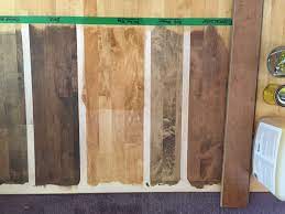 Bona Stain Samples On Maple Floor Stain Colors Staining Wood Hardwood Floor Stain Colors