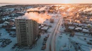 Power lines in winter