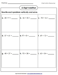 Add to my workbooks (651) download file pdf embed in my website or blog add to google classroom add to microsoft teams share through whatsapp. Addition Worksheets 2 Digit With Regrouping