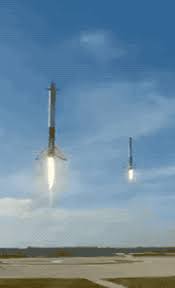 Spacex the rocket launched from california's vandenberg air force base at 12:54 p.m. Space X Falcon Heavy Booster Landing Portrait Gif By Pete Brown Gfycat