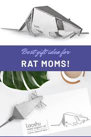 Laushu Metal Origami Rat Figurine Origami Rat New Year Symbols Origami