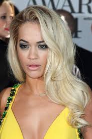 See more ideas about hair, blonde hair, long hair styles. Rita Ora Wavy Golden Blonde Side Part Hairstyle Steal Her Style