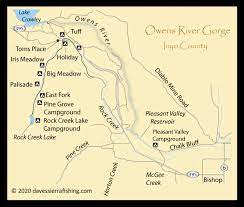 Upper Owens River Map Owens River Gorge Fishing Map | Eastern Sierra Fishing Maps