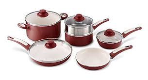 Greenpan Focus 10pc Ceramic Non Stick Cookware Set Burgundy Greenpan Is The Pioneer Of Sound Earthenware Non Stick Ceramic Cookware Set Cookware Set Greenpan