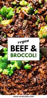 Vegan Beef And Broccoli A Restaurant Take Out Copycat Made Completely Vegan And Ready In Less Than 30 Minutes Glu In 2021 Broccoli Beef Vegan Beef Vegetarian Dishes