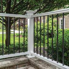 Cedar (77) nylon (1) plastic (1) pressure treated pine (28) redwood (2) steel (3) treated (2) Veranda Traditional 8 Ft X 36 In White Polycomposite Rail Kit With Black Metal Balusters 73024860 The Home Depot Railings Outdoor Metal Balusters Deck Designs Backyard