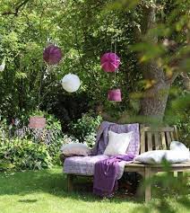 Summer Decorating Ideas Make Paper Lanterns Garden Trees Decor Backyard Garden Design Outdoor Gardens Cottage Garden