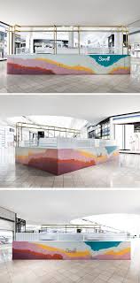 This Ice Cream Store Has A Bar Made From Layers Of Colored Concrete In 2020 Commercial Interior Design Kiosk Design Counter Design