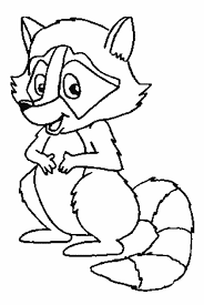 Here you will meet such famous heroes as: Cute Raccoon Coloring Page