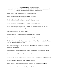 Oct 12, 2020 · if you fancy yourself a citizen of the world, check out these worldwide facts and travel trivia questions to test your knowledge. Around The World Trivia Questions House China