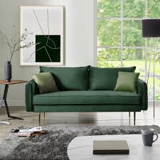 Get 5% in rewards with club o! Green Velvet Sofa Couch Yofe Modern Couches And Sofas 3 Seater Sofa With 2 Side Pockets Wood Frame Living Room Sofa Couch Mid Century Sofa Couches For Small Spaces Sturdy Metal Legs