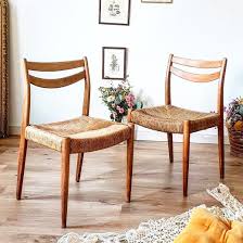 Chaises Vintage Design Scandinave 1960 Style O Moller Chaise Vintage Chaise Paille Meuble De Metier