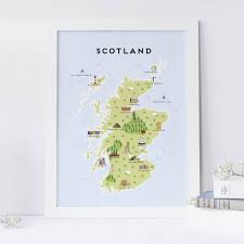 It borders england to the south, and is separated from northern ireland by the irish sea. Scotland Map Pepper Pot Studios