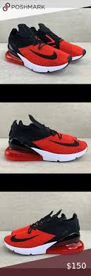 Nike Air Max 270 Flyknit Bred Shoes Red Black In 2020 Nike Air Max Air Max 270 Black And Red