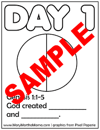 Printable bible coloring pages creation. Creation Coloring Pages Help Kids Learn The Story Mary Martha Mama