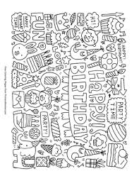 Discover all our printable coloring pages, to print or download for free ! Happy Birthday Doodles Coloring Page Free Printable Pdf From Primarygames