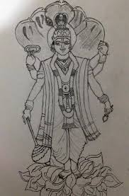 Kids will enjoy in coloring these spiritual pages. Lord Vishnu Art Print By Shreya Sham