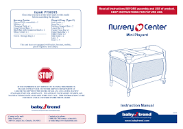 Baby Trend Py90973 Playard Owner Manual Manualzz