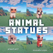 Animal Statues I Can T Remember What Website I Got These Ideas Off But They Are So Cool Minecraft Statues Minecraft Creations Minecraft Decorations
