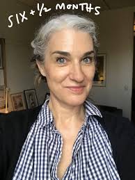 This Popular Gray Hair Transition Story Will Inspire You Transition To Gray Hair Gray Hair Growing Out Grey Hair Before And After