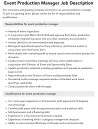 Event Production Manager Job Description | Velvet Jobs
