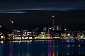 It is the largest city (by area and population) of the ruhr, germany's largest urban area with some 5.1 million inhabitants. Hd Wallpaper Phoenix Lake Lake City Dortmund Homes Night Reflection Wallpaper Flare