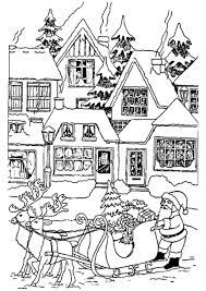 santa claus scene coloring page pages christmas colors coloriage moto
