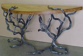 Hand Forged Wood And Metal Table