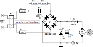 12v Fan Directly On 220v Ac Circuit Diagram Circuit Diagram Electronic Circuit Projects Electronics Circuit