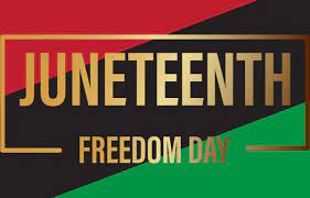 Juneteenth celebration hand black and white thumb up. June 19