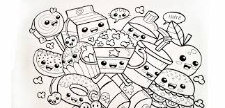 Print several sheets to keep kids entertained at your next dinner party or night out at the restaurant! Kawaii Food Coloring Pages Free Food Coloring Pages Coloring Books Cute Coloring Pages
